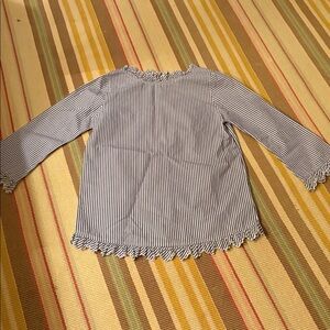 NWOT XS ANN MASHBURN Blue and White Striped Top